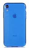 Eiroo Mun iPhone XR effaf Mavi Silikon Klf