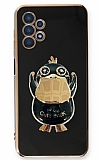 Eiroo rdek Samsung Galaxy A52 5G Standl Siyah Silikon Klf