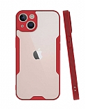 Eiroo Painted iPhone 14 Plus Krmz Silikon Klf