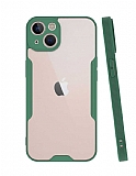 Eiroo Painted iPhone 14 Plus Koyu Yeil Silikon Klf