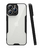 Eiroo Painted iPhone 14 Pro Siyah Silikon Klf