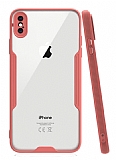 Eiroo Painted iPhone XS Max Pembe Silikon Klf