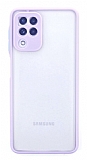Eiroo Painted Samsung Galaxy A22 4G Kamera Korumal Mor Klf