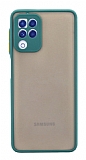 Eiroo Painted Samsung Galaxy M22 Kamera Korumal Yeil Klf