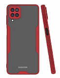 Eiroo Painted Samsung Galaxy M12 Kamera Korumal Krmz Klf
