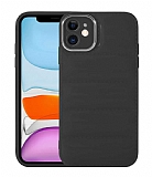 Eiroo Puffer iPhone 11 Parlak Siyah Silikon Klf