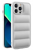 Eiroo Puffer iPhone 12 Pro Max Gri Silikon Klf
