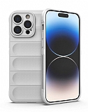 Eiroo Puffer iPhone 15 Pro Krem Silikon Klf