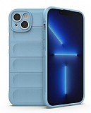 Eiroo Puffer iPhone 15 Mavi Silikon Klf