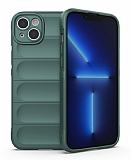 Eiroo Puffer iPhone 15 Koyu Yeil Silikon Klf