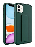 Eiroo Qstand iPhone 11 Yeil Silikon Klf