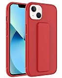 Eiroo Qstand iPhone 14 Plus Krmz Silikon Klf