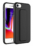 Eiroo Qstand iPhone 7 / 8 Siyah Silikon Klf