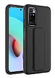Eiroo Qstand Xiaomi Redmi Note 11 Pro Siyah Silikon Klf