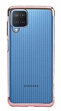 Eiroo Radiant Samsung Galaxy M12 Rose Gold Kenarl effaf Silikon Klf