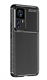 Eiroo Rugged Carbon Xiaomi 12T Siyah Silikon Klf