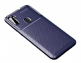 Eiroo Rugged Carbon Samsung Galaxy A11 Lacivert Silikon Klf