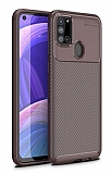 Eiroo Rugged Carbon Samsung Galaxy A21s Kahverengi Silikon Klf