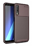 Eiroo Rugged Carbon Samsung Galaxy A9 2018 Kahverengi Silikon Klf