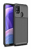 Eiroo Rugged Carbon Samsung Galaxy M31 Siyah Silikon Klf