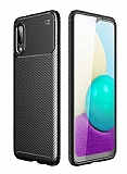 Eiroo Rugged Carbon Samsung Galaxy A02 Siyah Silikon Klf