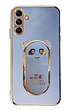 Eiroo Samsung Galaxy A04s Baby Panda Standl Mavi Silikon Klf