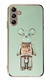 Eiroo Samsung Galaxy A04s Candy Bear Standl Yeil Silikon Klf