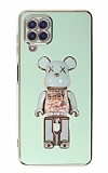Eiroo Samsung Galaxy A12 / M12 Candy Bear Standl Yeil Silikon Klf