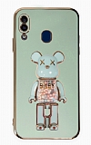 Eiroo Samsung Galaxy A20 / A30 Candy Bear Standl Yeil Silikon Klf