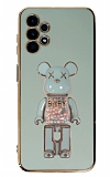 Eiroo Samsung Galaxy A32 4G Candy Bear Standl Yeil Silikon Klf