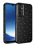 Eiroo Samsung Galaxy A34 Ultra Simli Siyah Silikon Klf