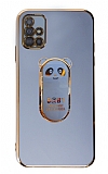 Eiroo Samsung Galaxy A51 Baby Panda Standl Mavi Silikon Klf