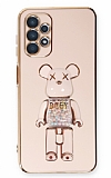 Eiroo Samsung Galaxy A53 5G Candy Bear Standl Pembe Silikon Klf