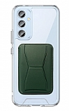Eiroo Samsung Galaxy A54 Yeil Kartlkl Standl Ultra Koruma Klf