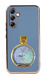 Eiroo Samsung Galaxy A54 Parfm iesi Standl Mavi Silikon Klf