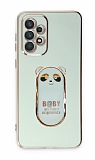 Eiroo Samsung Galaxy A72 5G Baby Panda Standl Yeil Silikon Klf