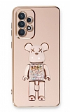 Eiroo Samsung Galaxy A73 Candy Bear Standl Pembe Silikon Klf