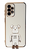 Eiroo Samsung Galaxy A23 Baby Bear Standl Beyaz Silikon Klf