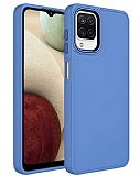 Eiroo Samsung Galaxy M32 Metal ereveli Mavi Rubber Klf