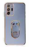 Eiroo Samsung Galaxy Note 20 Ultra Baby Panda Standl Mavi Silikon Klf