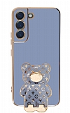 Eiroo Samsung Galaxy S22 5G Lks Ay Standl Mavi Silikon Klf
