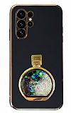 Eiroo Samsung Galaxy S23 Ultra Parfm iesi Standl Siyah Silikon Klf