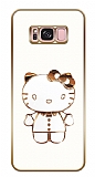 Eiroo Samsung Galaxy S8 Plus Kitty Standl Kamera Korumal Beyaz Silikon Klf