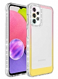 Eiroo Shimmer Samsung Galaxy A53 5G Kamera Korumal Pembe-Sar Silikon Klf