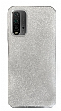 Eiroo Silvery Xiaomi Redmi 9T Simli Silver Silikon Klf