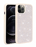 Eiroo Stone iPhone 12 Pro Tal Beyaz Silikon Klf