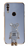 Eiroo Huawei Y9 Prime 2019 Baby Bear Standl Mavi Silikon Klf