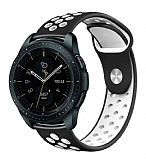 Eiroo Huawei Watch 3 Pro Silikon Siyah-Beyaz Spor Kordon