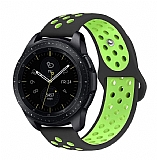 Eiroo Xiaomi Watch Color Silikon Siyah-Yeil Spor Kordon