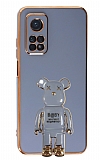 Eiroo Xiaomi Mi 10T Pro Baby Bear Standl Mavi Silikon Klf